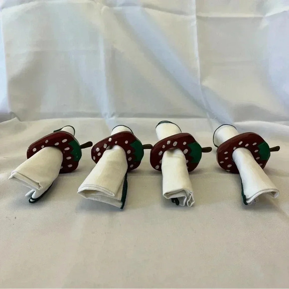 Adorable Wooden Painted Strawberry Napkin Holders - Picture 2 of 4